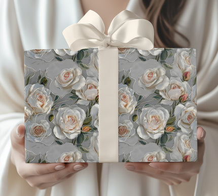 Ethereal Petals - Luxurious Bloom Wrapping Paper