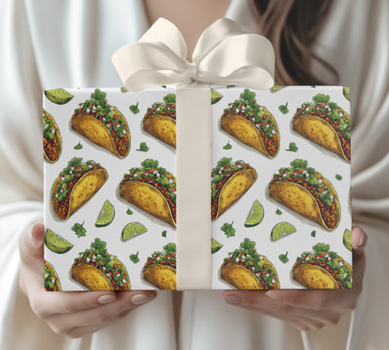 Cilantro Fiesta - Colorful Tacos Pattern Wrapping Paper