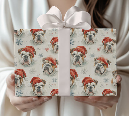 Bulldog Merriment - Bulldog Christmas Wrapping Paper