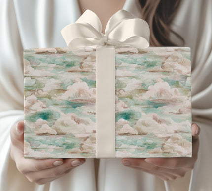 Cloudsong Dream - Serene Watercolor Cloud Wrapping Paper