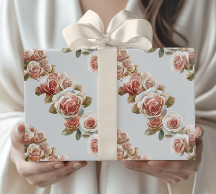 Eternal Blush - Rose Bouquet Wrapping Paper