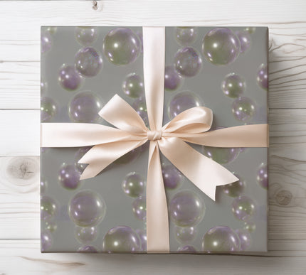 Dreamy floating pearls creating a magical and ethereal gift wrap design. 