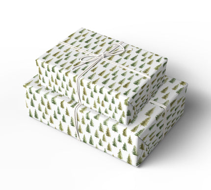 SylvaWhisper – Watercolor Green Pine Tree Christmas Wrapping Paper