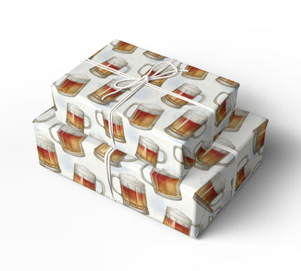 Foamy Festivity – Beer Mug with Foam Head Wrapping Paper