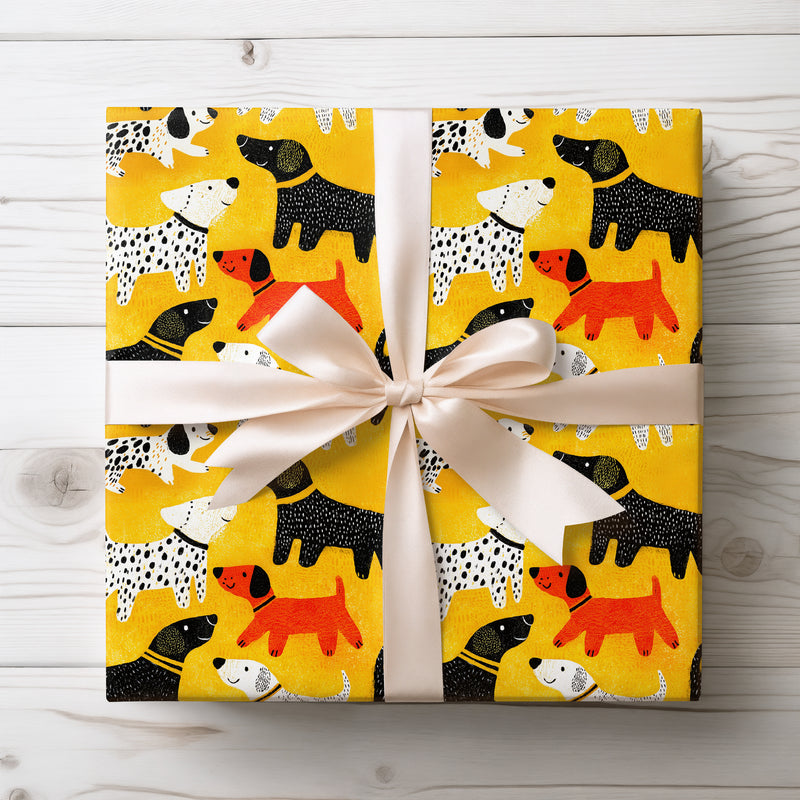 Paws and Play - Cheerful Dog Fantasy Wrapping Paper