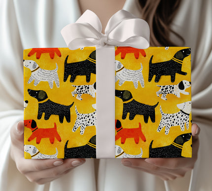 Paws and Play - Cheerful Dog Fantasy Wrapping Paper