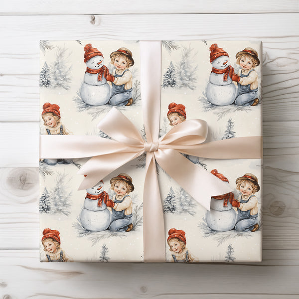 Snow Day Joy - Playful Winter Christmas Gift Wrap
