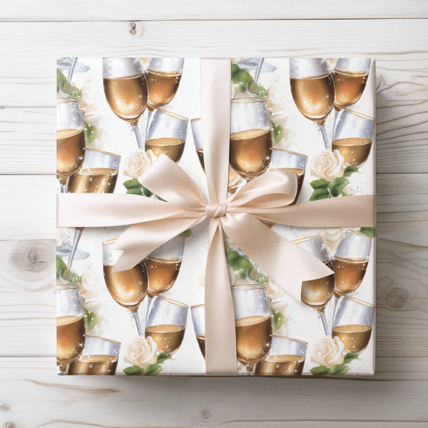 Sparkling Toast - Sparkling Toast Champagne Wrapping Paper