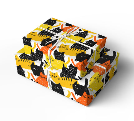 Feline Frost Fest - Colorful Cat Fantasy Wrapping Paper