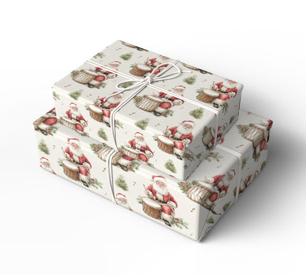 Holiday Rhythm - Santa Drumming Wrapping Paper