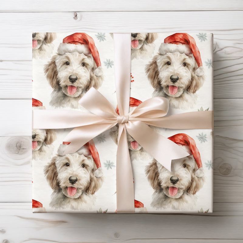 Doodle Cheer - Golden Doodle Christmas Wrapping Paper