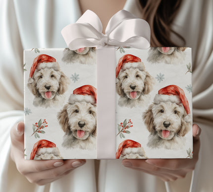 Doodle Cheer - Golden Doodle Christmas Wrapping Paper