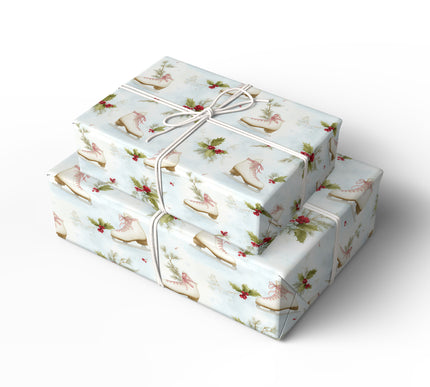 Holly Skates - Christmas Skates Gift Wrap