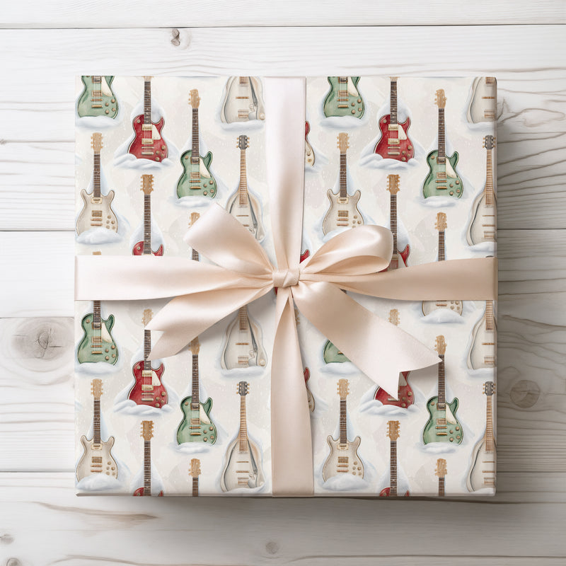 CoolChord Harmony – Electric Guitars in Snow Wrapping Paper