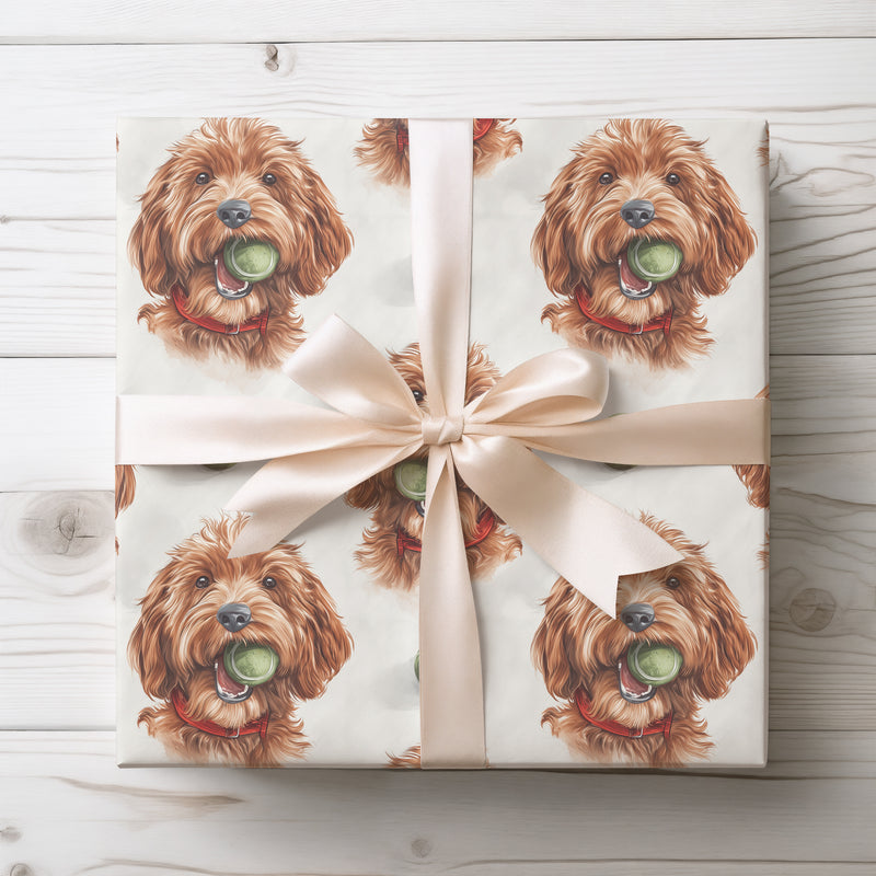Tennyroll – Golden Retriever Dog with Tennis Ball Wrapping PaperPaper