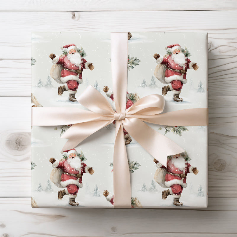 Jolly Jester’s Joy - Dancing Santa Enchantment Wrapping Paper