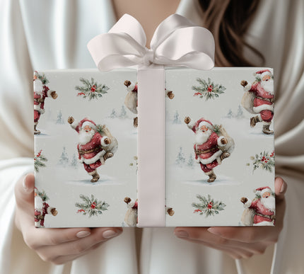 Jolly Jester’s Joy - Dancing Santa Enchantment Wrapping Paper