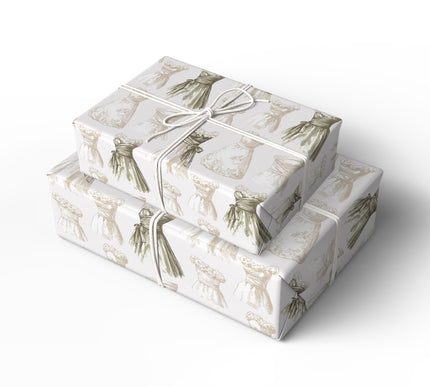 PetalGown – Bridal Dress Pattern Wrapping Paper