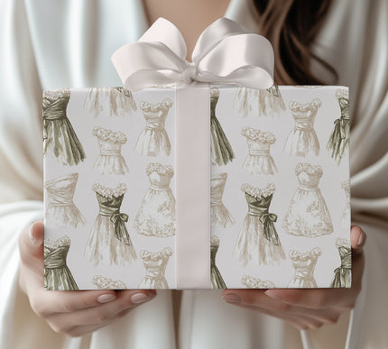 PetalGown – Bridal Dress Pattern Wrapping Paper