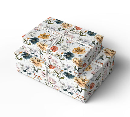 FloraMuse – Artistic botanical illustration of large garden flowers Wrapping Paper