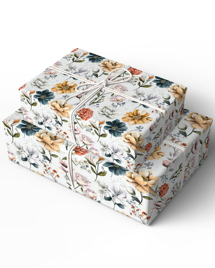 FloraMuse – Artistic botanical illustration of large garden flowers Wrapping Paper