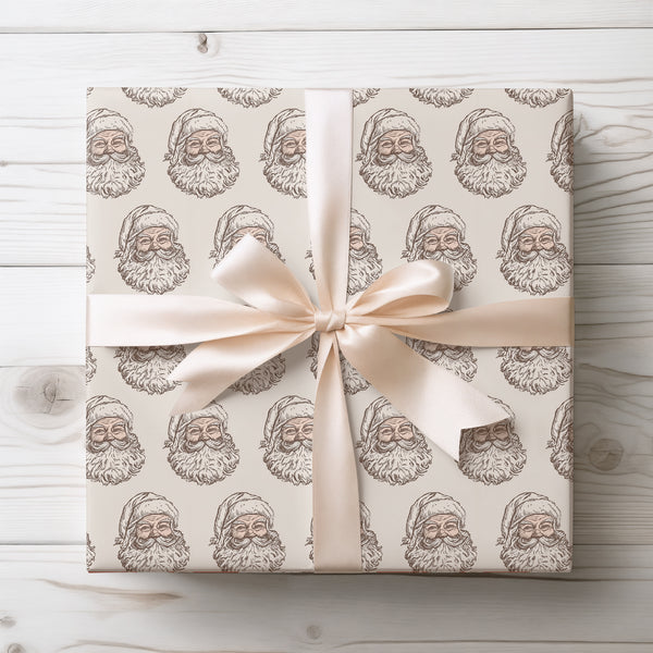 JollySketch – Vintage Santa Claus Face Wrapping Paper