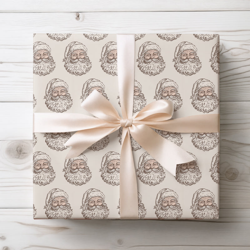JollySketch – Vintage Santa Claus Face Wrapping Paper