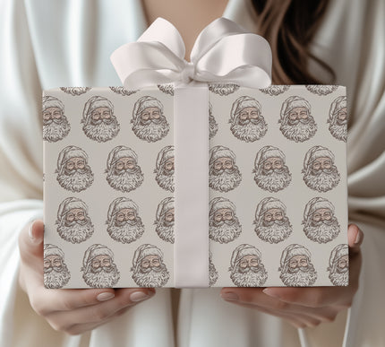 JollySketch – Vintage Santa Claus Face Wrapping Paper