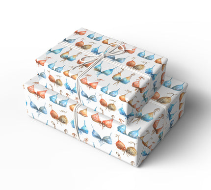 TideGlam – Colorful Bikini Tops and Seashells Wrapping Paper