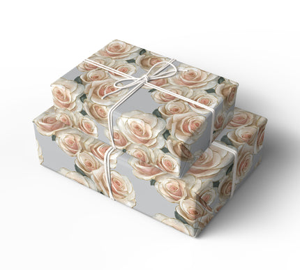 Ivory Rose Symphony - Premium Floral Wrapping Paper