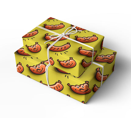 Jolly Grins - Playful Sausage Pattern Wrapping Paper