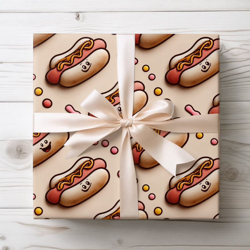 Snacky Smiles - Smiling Hot Dog Wrapping Paper