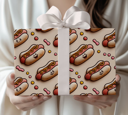 Snacky Smiles - Smiling Hot Dog Wrapping Paper