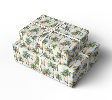 TropiSnow – Snowy Palm Trees Wrapping Paper