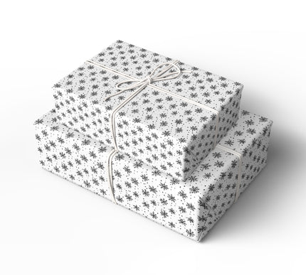 FrostDot – Hand-drawn Snowflake Pattern Wrapping Paper