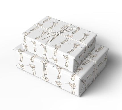 SwingSketch – Hand-drawn Golfer Pose Wrapping Paper