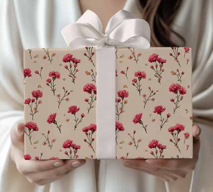 Petal Serenade - Pink Wildflower Wrapping Paper