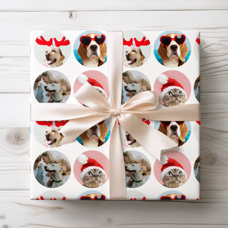 Pawstomize - Custom Pet Photo Wrapping Paper - Up to 4 custom photos