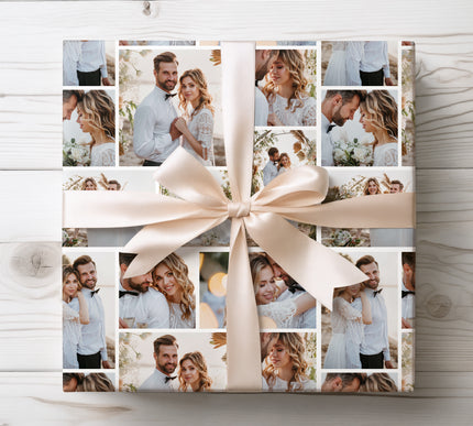 Celebrate love and special milestones with MemoryWisp, a personalized wedding and anniversary gift wrap that showcases up to 9 custom photos. Printed on premium 90 GSM fine art paper, this keepsake-quality wrapping paper features vivid colors, tear-resistant durability, and seamless printing in matte or glossy finish. Available in multiple sizes, it’s the perfect way to add a heartfelt, personal touch to wedding, anniversary, or engagement gifts. 