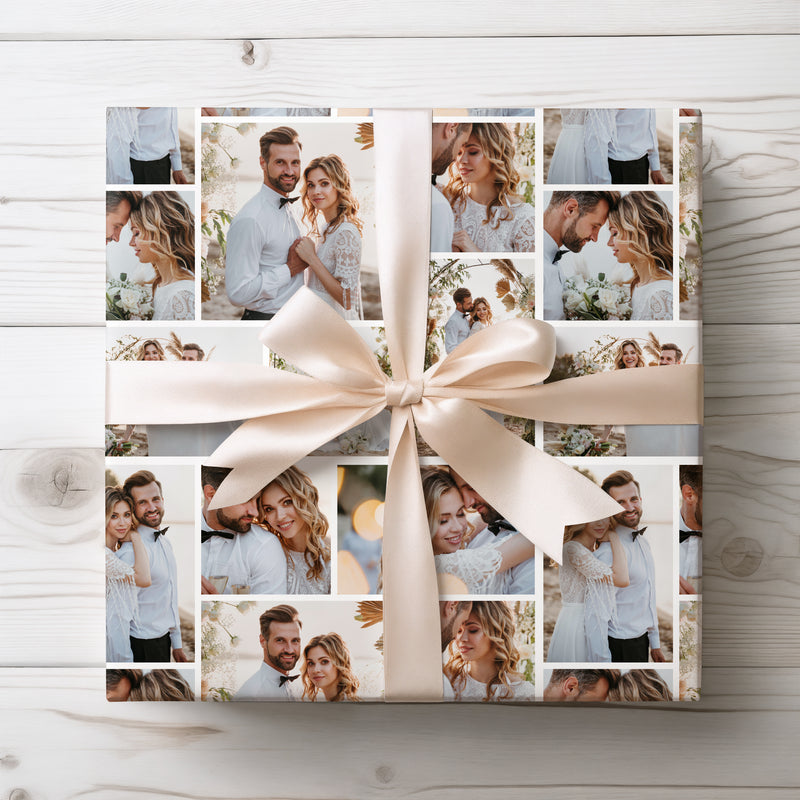 MemoryWisp - Personalized Wedding & Anniversary Gift Wrap - Up to 9 custom photos