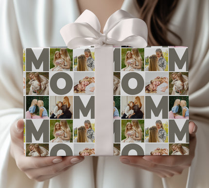 MomMosaic – Custom Photo Collage Mother’s Day Wrapping Paper - Up to 6 custom photos