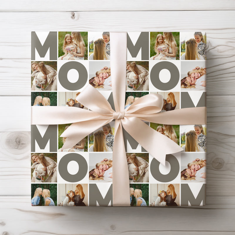 MomMosaic – Custom Photo Collage Mother’s Day Wrapping Paper - Up to 6 custom photos