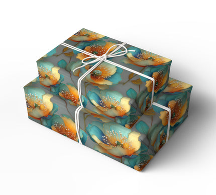 Opulent Garden - Dreamlike Jewel-Toned Floral Fantasy Wrapping Paper