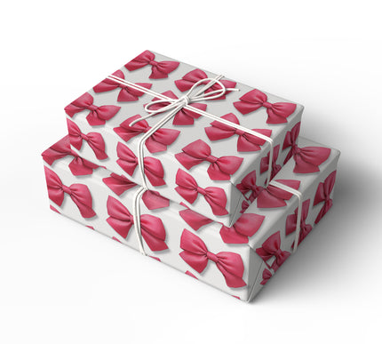 Rosy Ribbon Delight - Pink Bow Pattern Wrapping Paper