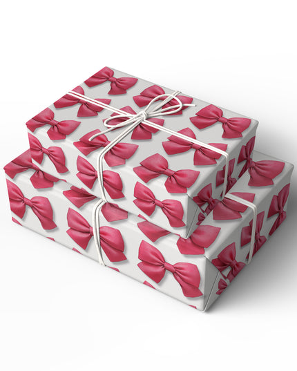 Rosy Ribbon Delight - Pink Bow Pattern Wrapping Paper