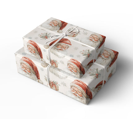 St. Nick’s Vintage – Classic Santa with Eyeglasses  Christmas Wrapping Paper