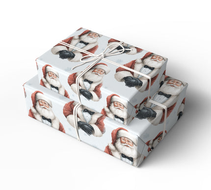 SnowGala – Santa in a Tuxedo with Snowflakes Wrapping Paper