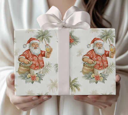 Mele Kalikimaka Tropics – Hawaiian Santa Wrapping Paper