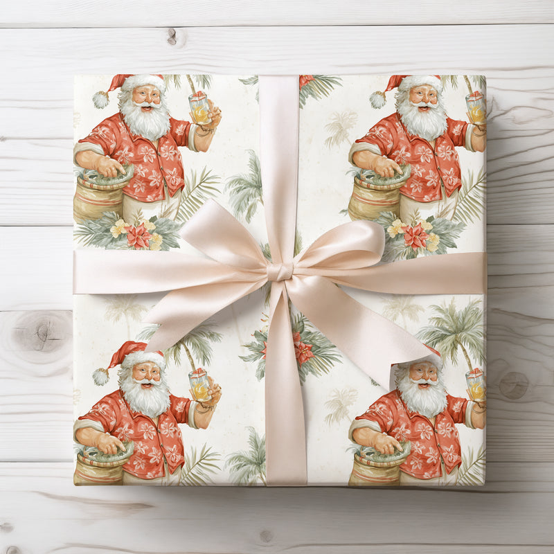 Mele Kalikimaka Tropics – Hawaiian Santa Wrapping Paper