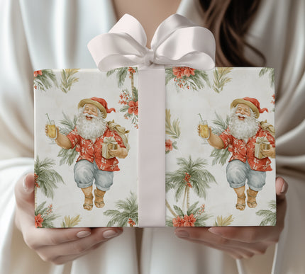 Island Noel Cheer – Tropical Santa Wrapping Paper